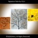 Original Impasto Palette Knife acrylic Landscape painting Metallic colors "Love Birds on Branches III" by QIQIGALLERY