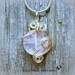 Rose Quartz Wire Wrapped Pendant - Pink Necklace in Silver Wire