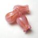 Lampwork Glass Beads, PEACHY PINK JAPONICA, handmade fuchsia flowers for jewelry supplies