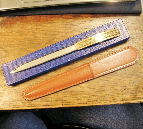 Vintage Letter Opener Paper Knife Sheath MINT IN BOX