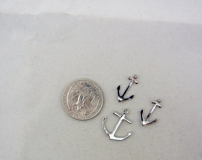 Set of Silver-tone Anchor Charms and Pendant