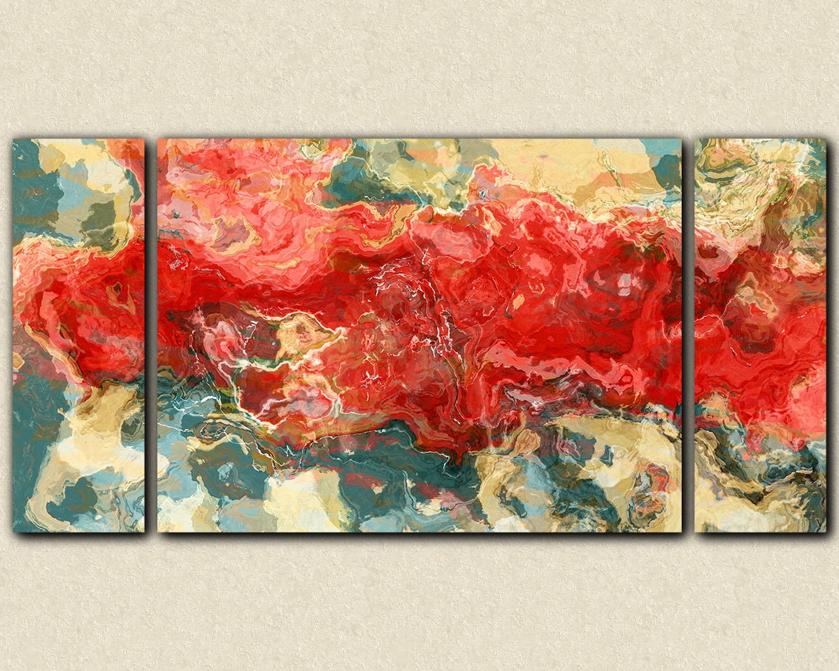 Modern art triptych canvas print with gallery by FinnellFineArt