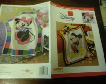 Disney Crochet Pattern Leaflet Mickey and Minnie Afghans Leisure Arts 3317 Crochet Pattern Leaflet Rare and HTF