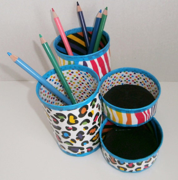 Desk Organizer / Pencil Holder made from upcycled cans