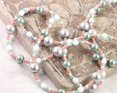 Pink Badge Lanyard Green ID Holder White Badge Holder Office Fashion Gray ID Necklace Pearl Lanyard Summer Mint Badge Leash