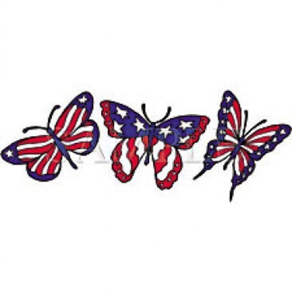 Download Butterfly Patroitic Red White Blue Flag USA 4th of July