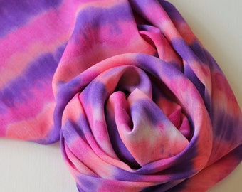 Infinity Scarf - Hand Painted Circle Scarves Pink Magenta Coral Salmon Purple Violet White