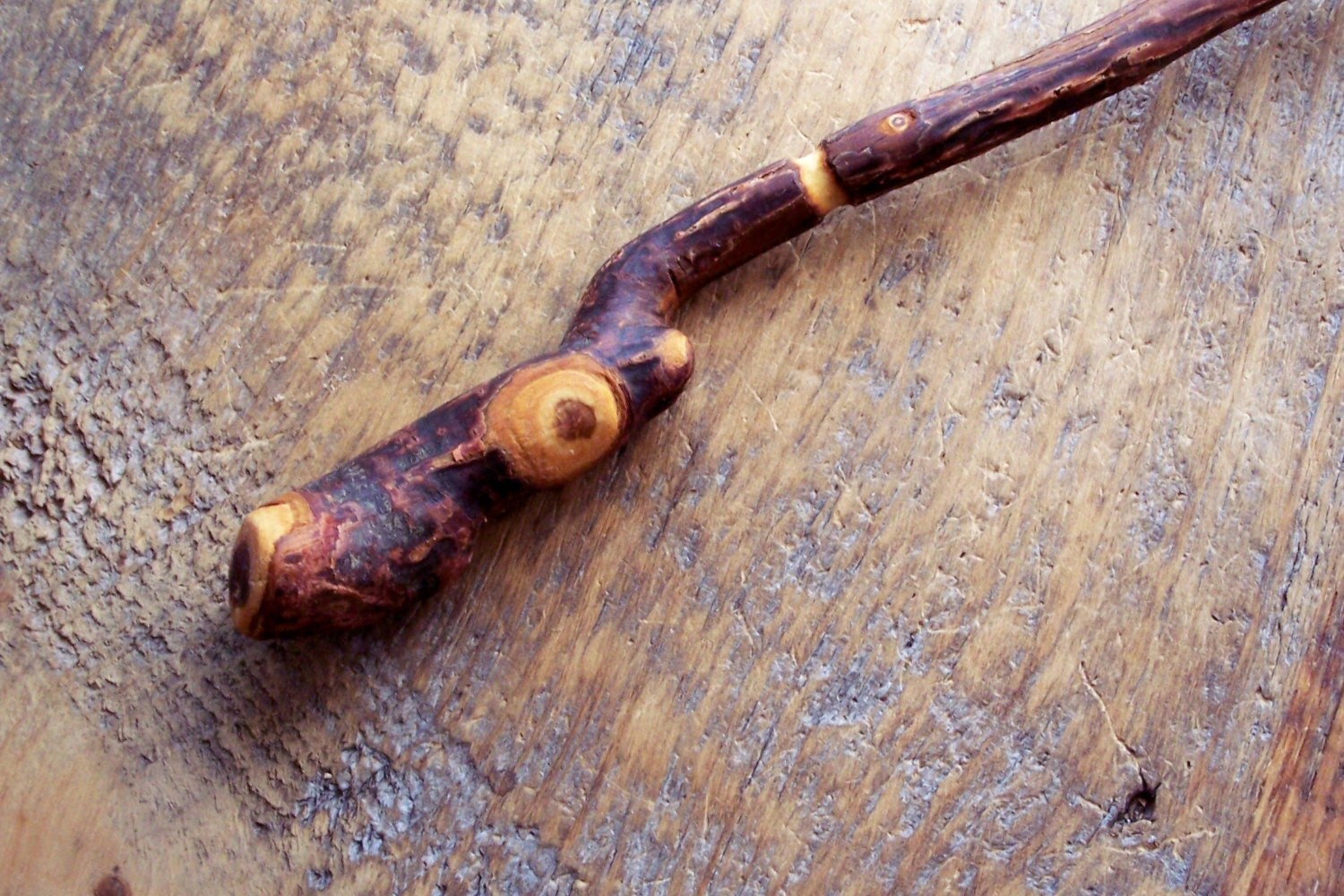 Plum wood Magic Wand for healing fertility Hand carved