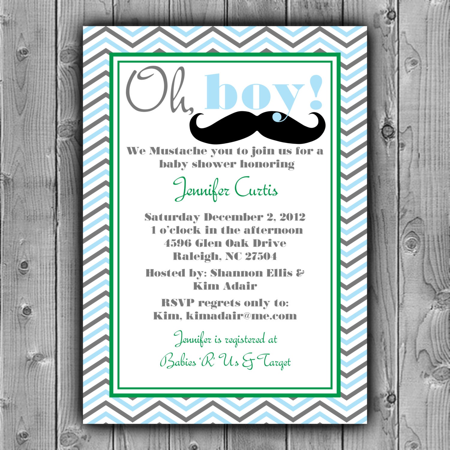 Mustache Baby Shower Invitations 5