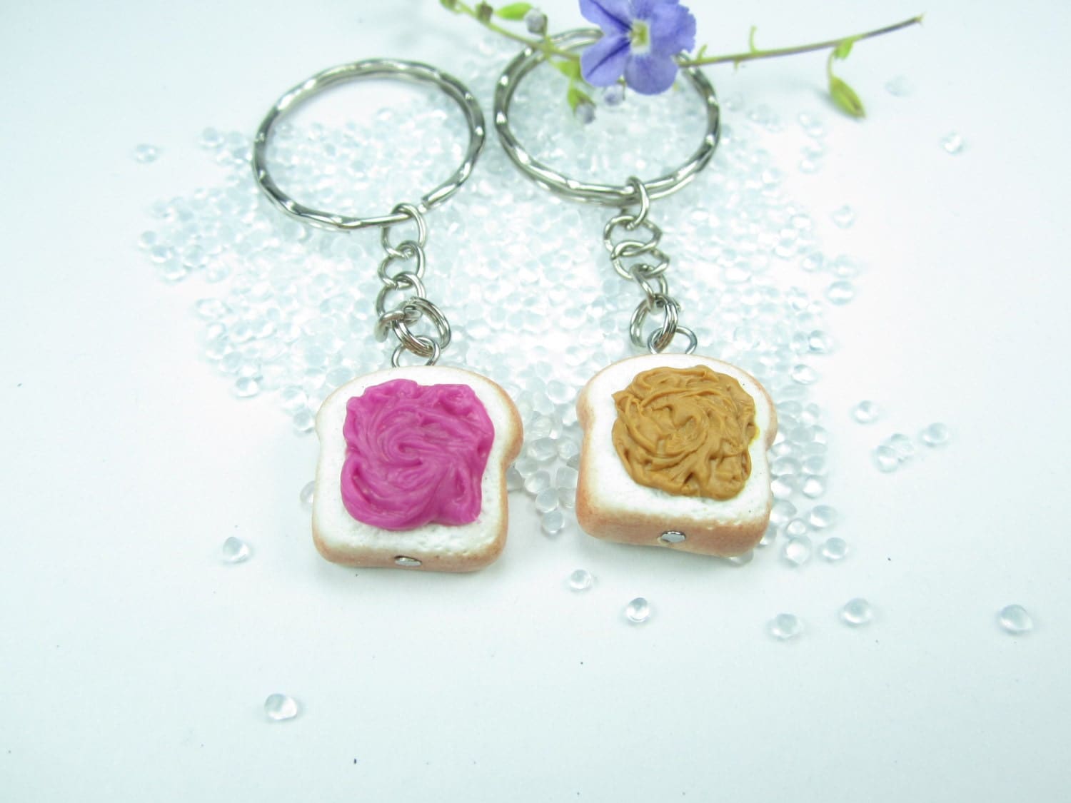 Peanut Butter and Jelly Friendship keychain 2x best friend
