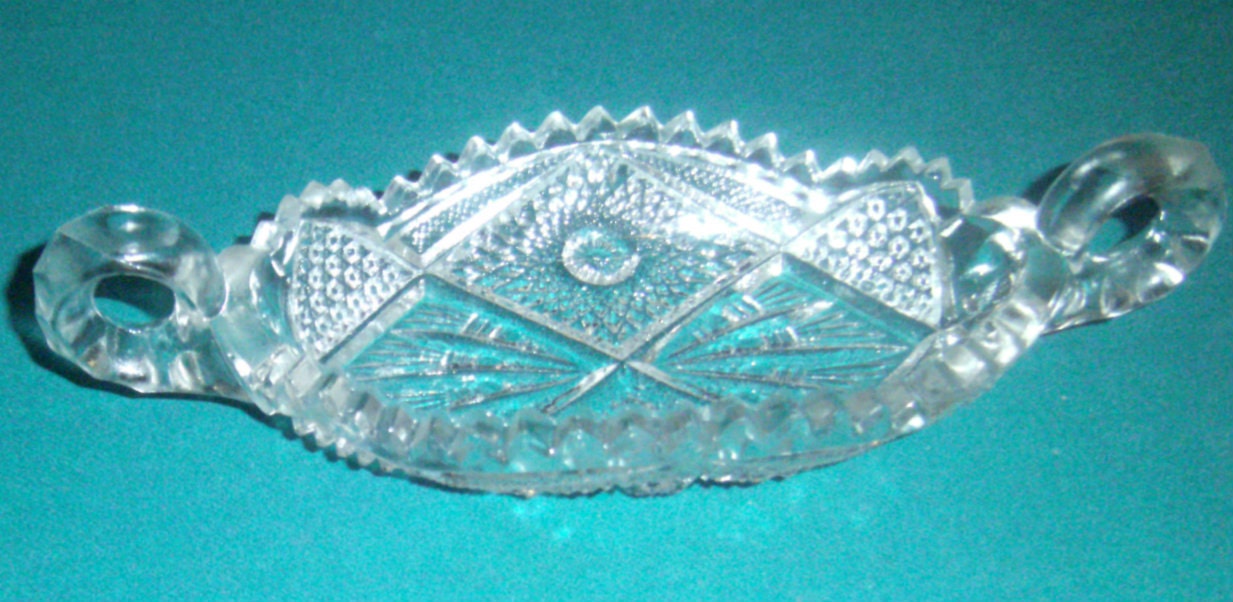 Vintage American Brilliant Cut Glass Dish Pickle Dish