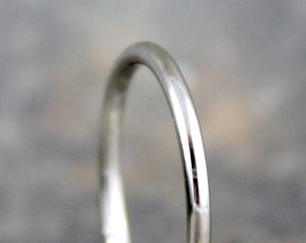 14K White Gold Wedding Band - Stacking Ring - Unisex Bands - Classic Wedding Bands