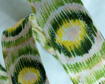 D Ring Belt, green and yellow bursts,S/M, ready to ship