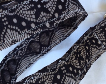 D Ring Belt, women's belt, black lace, s/m, ready to ship
