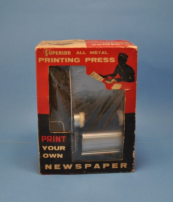 Superior Cub All Metal Toy Printing Press Works Vintage Smeco