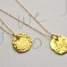 rustic 22 karat gold love necklace . recycled 22 karat gold necklace . 14 k gold chain . ready to ship