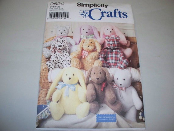New Simplicity Stuffed Animals Pattern 9524 by martijean on Etsy