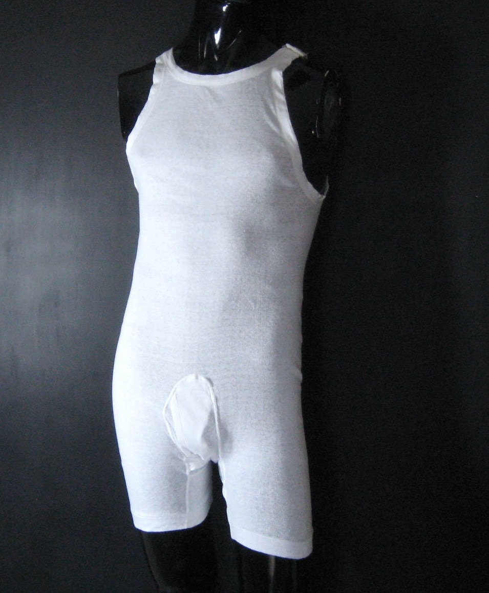 Men's Vintage Union Suit Knee Length Sleeveless Long Johns