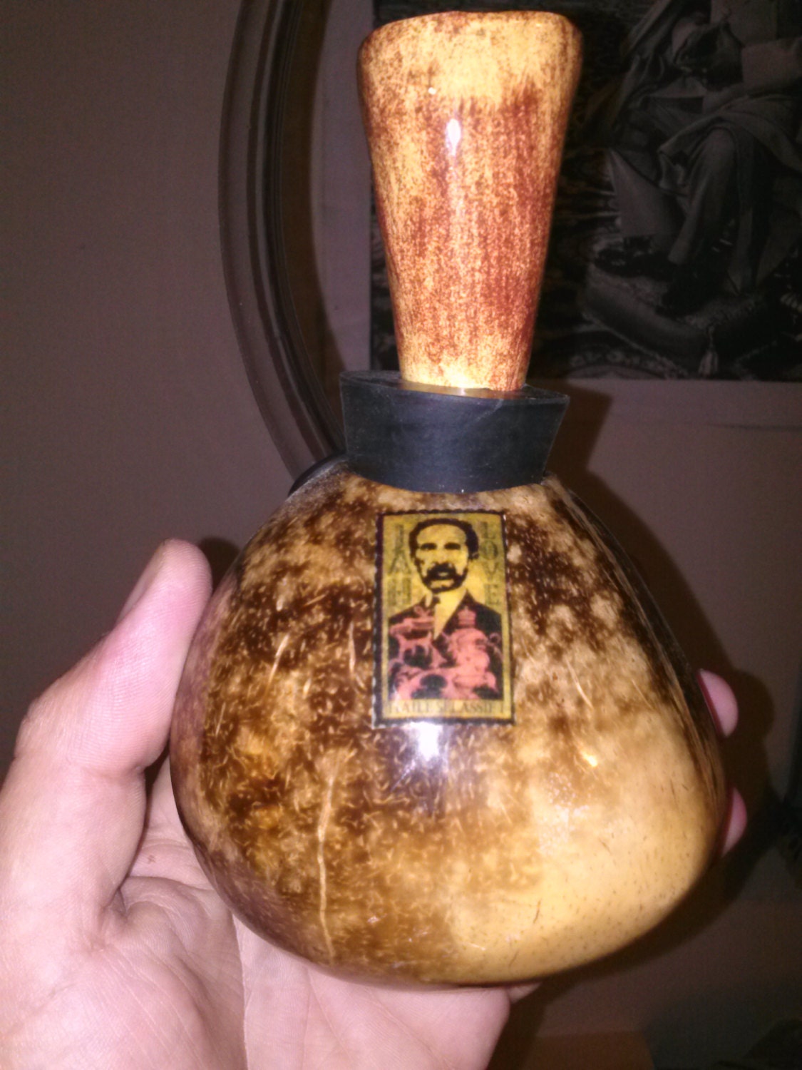 Haile Selassie Coconut Chalice pipe by thechaliceman on Etsy