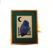 RESERVED 4 J. Owl Woodblock Print Vintage 70s Print Signed John Sollid Seattle Artist Blue Owl