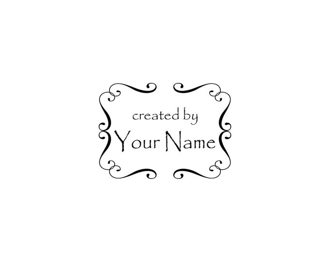 Handle Mounted or Cling Personalized Name custom made rubber stamps C03 scrapbook