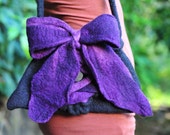 Felt Upcycled Reinvented Fairy Pixie Pretty Bow Hand Bag OOAK