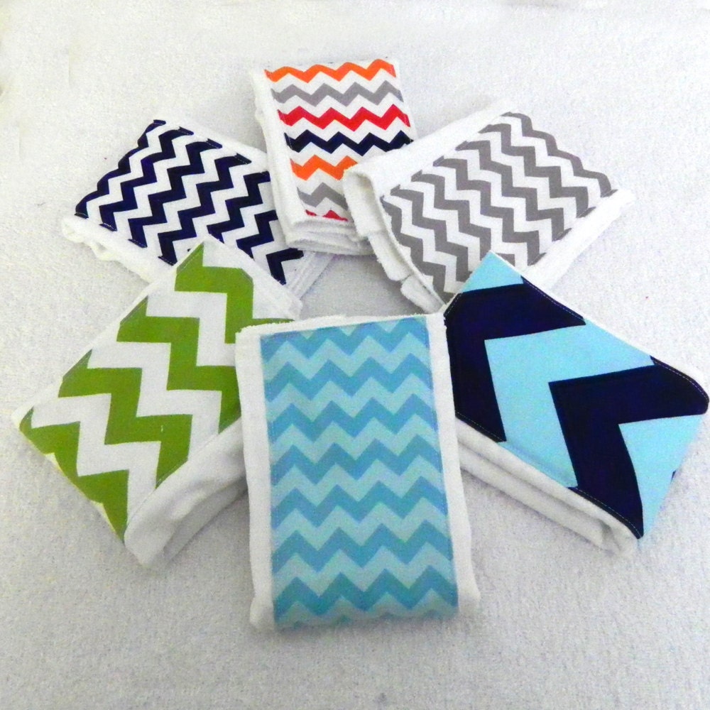 Chevron Boy Burp Cloths Your Choice Set of by Sewingdreamsnotions