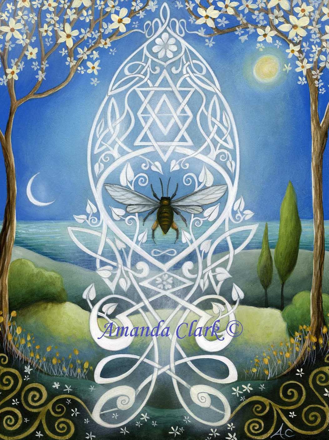 Sacred Bee Art Print By Amanda Clark.