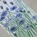 Garden Nature Art Watercolor Blue Flower Scabiosis Original Painting Laurie Rohner
