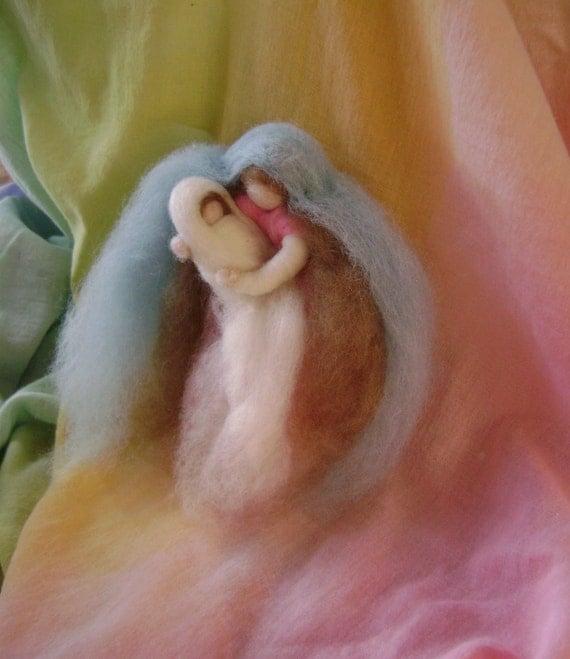 Mother and Child -  Needle felted wool art piece - Ideal for a New Mother - New Baby