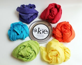 Silkies Rainbow Scarf Playset SMALL - Montessori and Waldorf Inspired Open Ended Play Silks