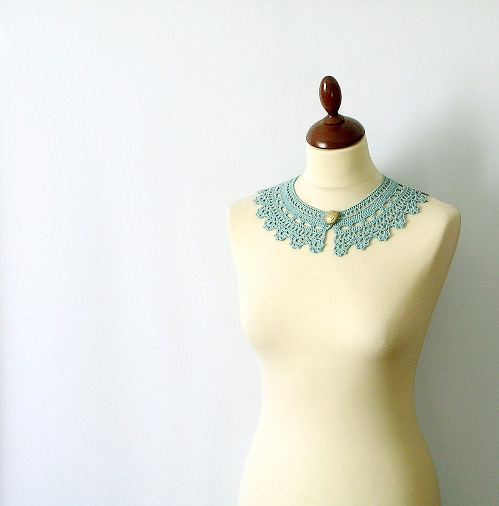 Jade Lace Collar Necklace Jade Green Neckpiece Woman by callmemimi
