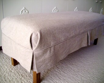 Bench Slipcover Tailored Skirt, Bedroom Bench Cover, Dining Room Bench Slipcover