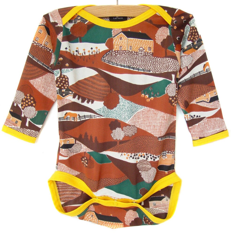 Vintage / Handmade / Bodysuit / farm / baby clothes Country