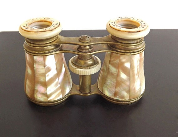 Vintage Antique Opera Glasses Binoculars Marchand Paris French