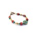 Turquoise Coral Bracelet Antique Gold Tibetan Turquoise, Red Coral