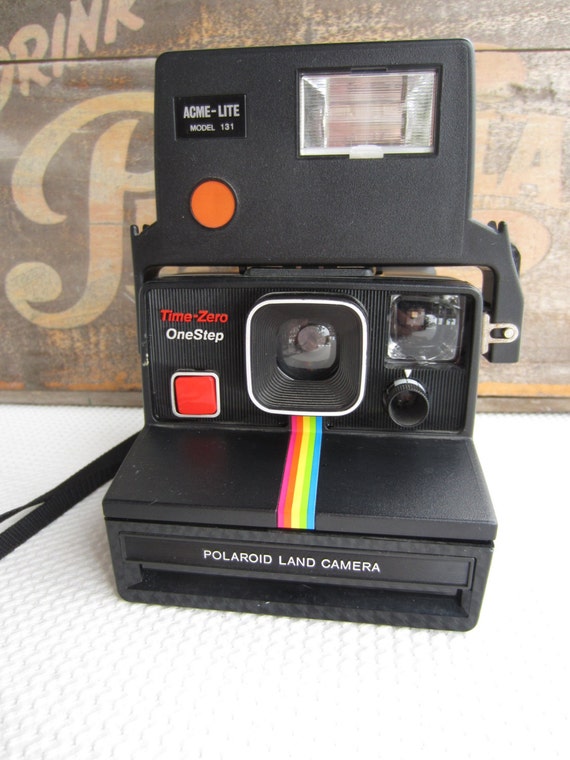 Vintage Polaroid Land Camera Time Zero One Step Black with