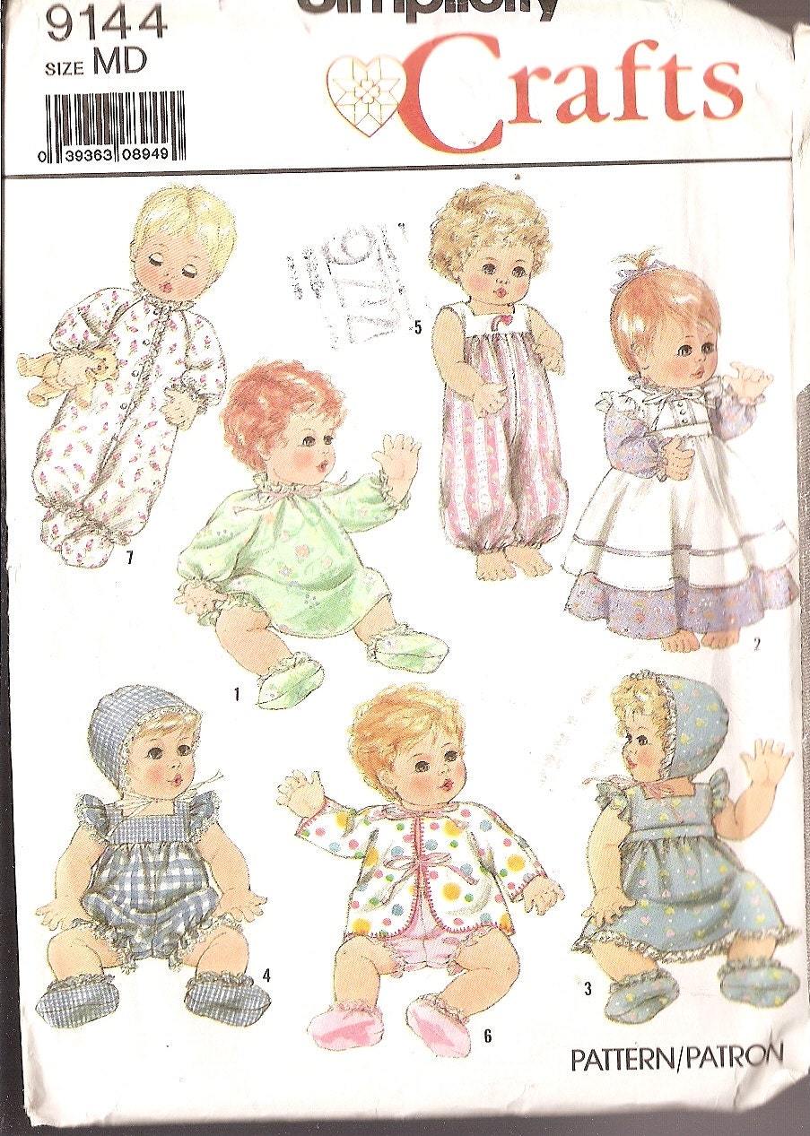 vintage Baby DOLL CLOTHES sewing pattern by nancesnostalgia