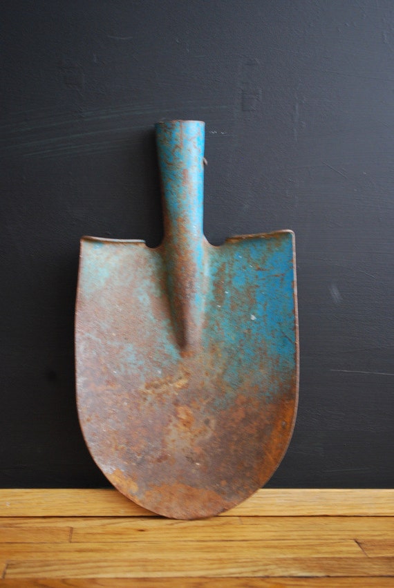 Garden Shovel Blade Aqua Antique Turquoise
