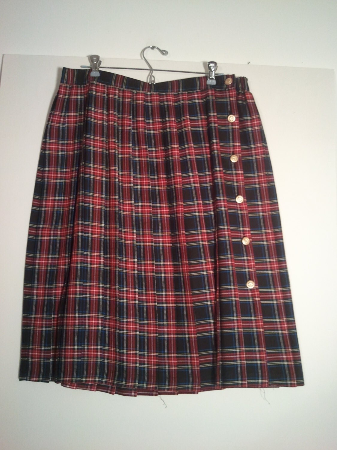 plaid pleated skirt tartan kilt schoolgirl boho by BrightCloset