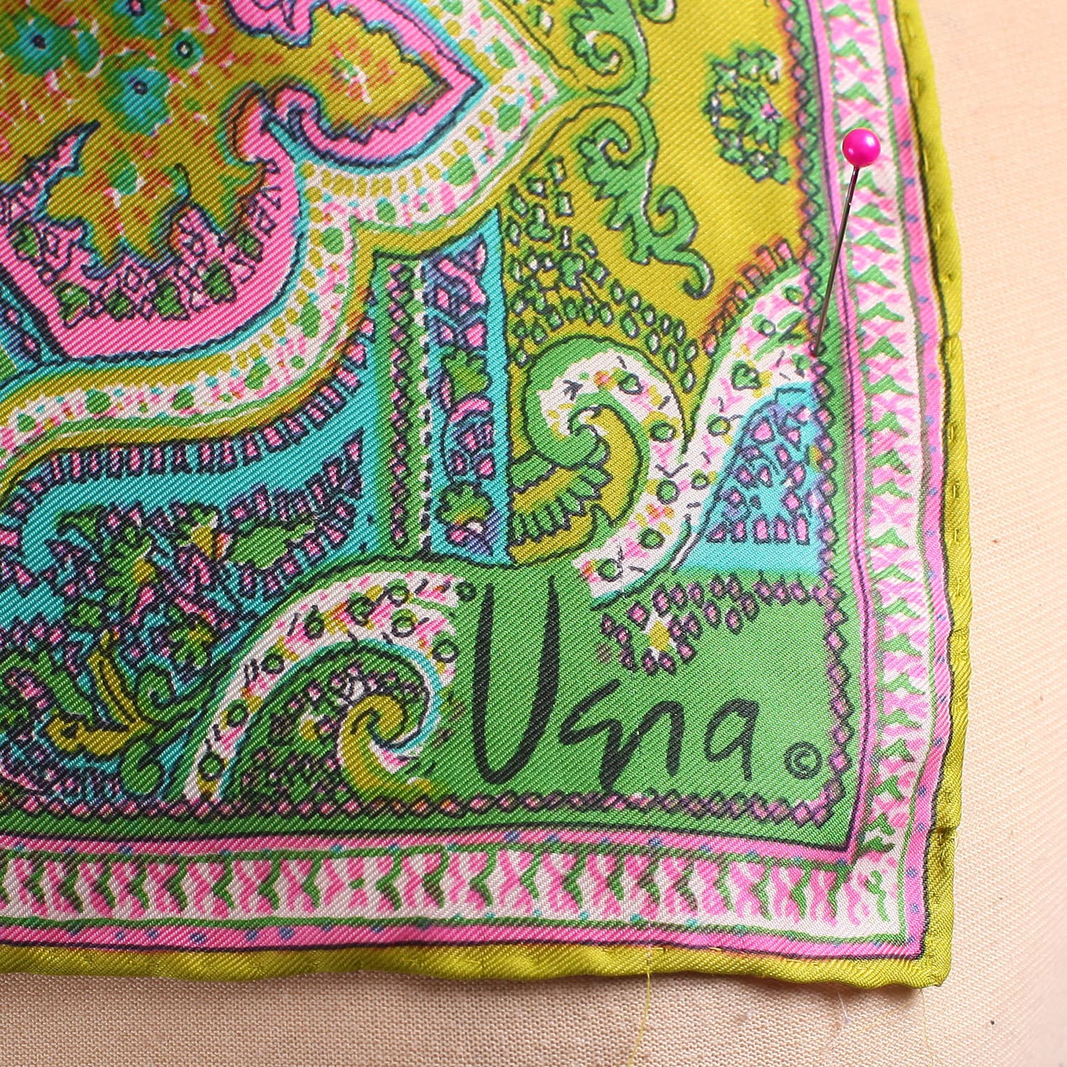 Vintage Silk Boho Scarf from Designer Vera / Oriental 70s