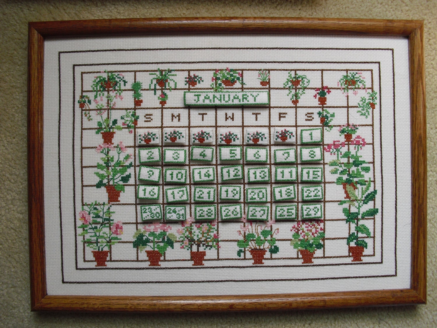 Cross Stitch Perpetual Calendar