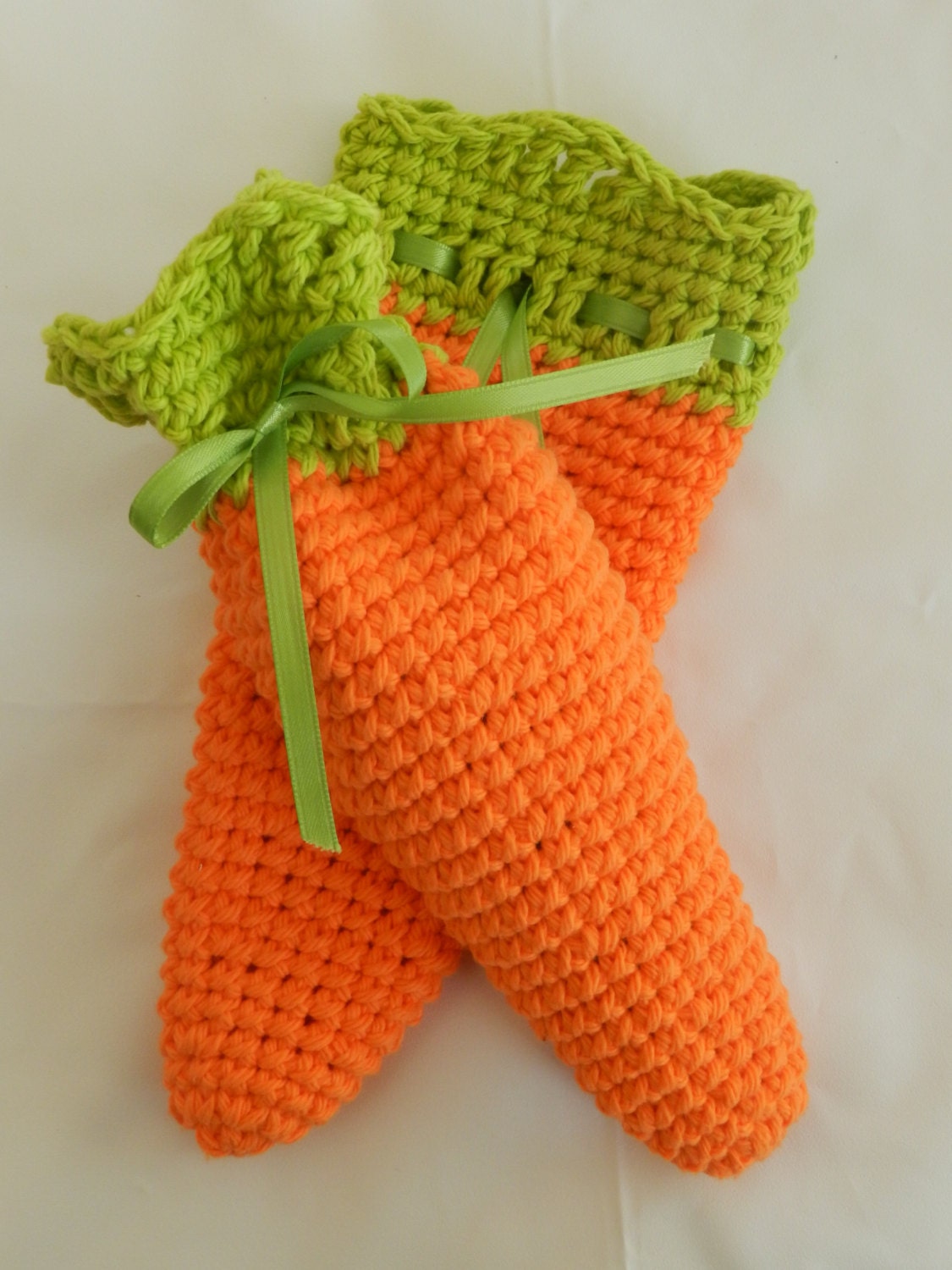 Crocheted Carrot Treat Bags/ Carrot Bags/ Easter Treat Bags