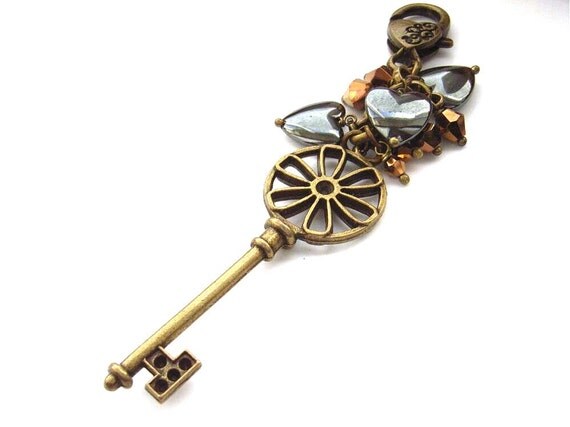 Key bag charm by BlueForestJewellery on Etsy