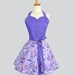 Sweetheart Retro Apron - Vintage Style Sexy Womans Apron in Flirty Purple Swirls in Lavender Cute Apron Retro Apron Personalize or Monogram