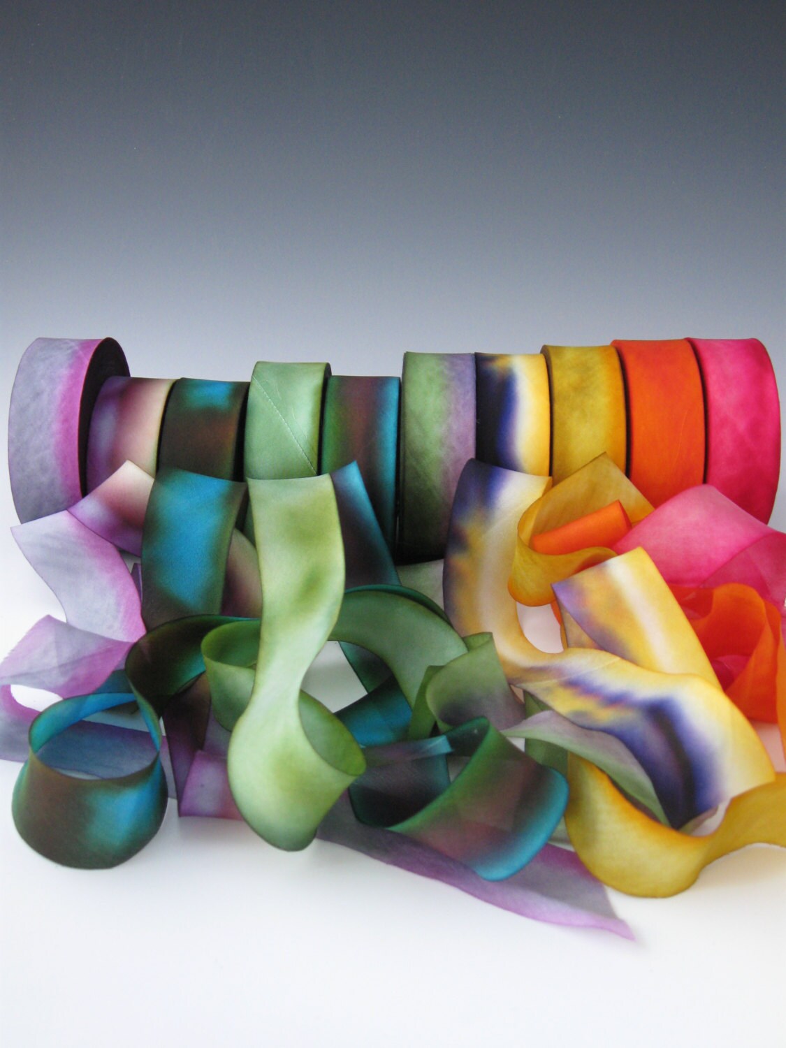 A Hanah Hand Dyed Silk Ribbon CollectionHand Dyed Silk