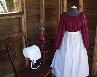 Colonial Dress Costume Civil War Pioneer Prairie -Color and Size Choice
