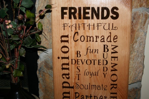 Friendship Sign 12 x 24 Gift for Best Friend Hand