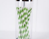 Paper Straws - Made in the USA - Green and White Striped - 25 Drinking Straws - Green Paper Straw - St Patricks Day Decorations Il_170x135