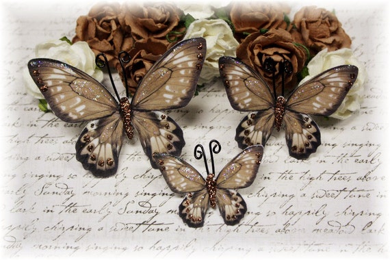 Decadence Butterfly Embellishments for Scrapbooking, Cardmaking, Tag Art, Mixed Media, Wedding